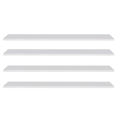 Prateleira Flutuante de Quarto Infantil Kit 4 Suporte Invisível 91cm Yara Branco - Lumil Lumil Móvei