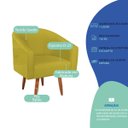 Ver imagem 4 de Poltrona Decorativa Jade Design Moderno Sala de Estar Quarto Escritório Confortável Luxo Pés Palito