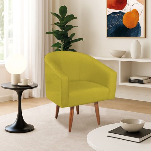 Poltrona Decorativa Jade Design Moderno Sala de Estar Quarto Escritório Confortável Luxo Pés Palito 
