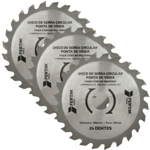 Disco de Serra Circular 24 Dentes 20x180mm | 03 Un