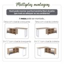 Ver imagem 7 de Escrivaninha Mesa Escritório e Home Office em L Home Office 3 Gavetas 4 Nichos 160,3cm Industrial Ca