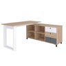 Escrivaninha Industrial para Escritório e Home Office em L 3 Gavetas 4 Nichos Home Office  - 3