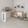 Escrivaninha Industrial para Escritório e Home Office em L 3 Gavetas 4 Nichos Home Office  - 2