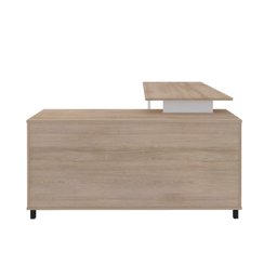 Escrivaninha Mesa Escritório e Home Office em L Home Office 3 Gavetas 4 Nichos 160,3cm Industrial Carvalho E Grafito E Branco - 14