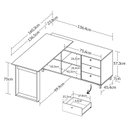 Ver imagem 4 de Escrivaninha Mesa Escritório e Home Office em L Home Office 3 Gavetas 4 Nichos 160,3cm Industrial Ca