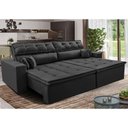 Ver imagem 1 de Sofá Retrátil e Reclinável 2,72m Luxos Cama Inbox Velusoft Preto