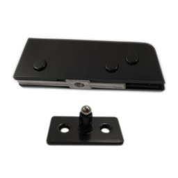 Dobradiça inferior + pivô para porta pivotante de vidro temperado blindex - Preto - 2