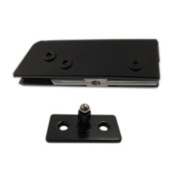 Dobradiça inferior + pivô para porta pivotante de vidro temperado blindex - Preto - 1