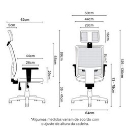Cadeira de Escritório Presidente Brizza Braço 3d Autocompensador Revestimento Couro Ecológico- Plaxm - 4