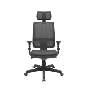 Cadeira de Escritório Presidente Brizza Braço 3d Autocompensador Revestimento Couro Ecológico- Plaxm