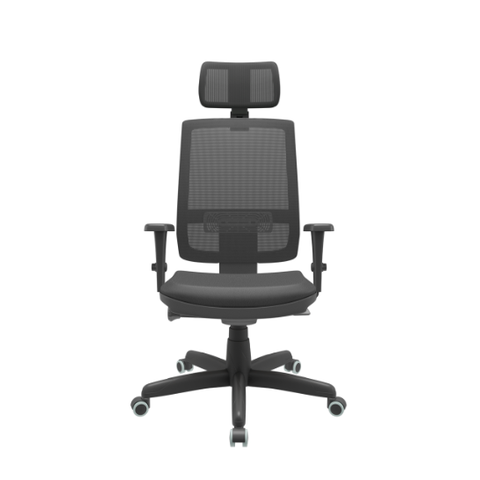 Cadeira de Escritório Presidente Brizza Braço 3d Autocompensador Revestimento Couro Ecológico- Plaxm