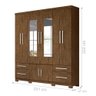 Guarda-Roupa Roupeiro 8 Portas Colby Castanho Wood com Espelho - 2