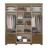 Guarda-Roupa Roupeiro 8 Portas Colby Castanho Wood com Espelho - 3