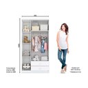 Ver imagem 3 de Guarda Roupa Infantil Bala de Menta C/ 3 Portas e 2 Gavetas Branco/rosa - Henn