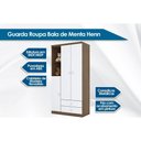 Ver imagem 2 de Guarda Roupa Infantil Bala de Menta C/ 3 Portas e 2 Gavetas Branco/rosa - Henn