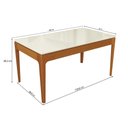 Ver imagem 2 de Mesa de Jantar Kappesberg em Madeira Maciça com Tampo de Vidro Off White 160cm