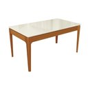 Ver imagem 1 de Mesa de Jantar Kappesberg em Madeira Maciça com Tampo de Vidro Off White 160cm