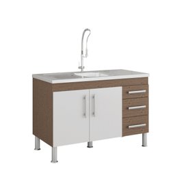 Balcão para Cozinha 2 Portas 3 Gavetas Nairobi Espresso Móveis - 3