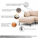 Ver imagem 4 de Sofá Sala de Estar Atena Chaise Esquerdo Pés de Ferro 224cm 4 Lugares Bouclê Off White M1 - Monari D