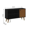 Ver imagem 3 de Rack Ripado Retrô 1 Porta 108cm Preto