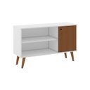 Ver imagem 2 de Rack Retrô Ripado 108cm 1 Porta Branco