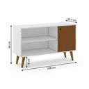 Ver imagem 3 de Rack Retrô Ripado 108cm 1 Porta Branco