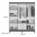 Ver imagem 2 de Guarda Roupa Roupeiro Moval Solteiro Panamá Branco