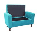 Ver imagem 2 de Recamier Baú Félix 120cm Suede Azul Turquesa - Dominic Decor Felix