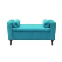 Ver imagem 1 de Recamier Baú Félix 120cm Suede Azul Turquesa - Dominic Decor Felix