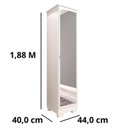 Ver imagem 3 de Sapateira com Espelho 1 Porta 5 Prateleiras LIA Espresso Móveis