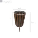 Ver imagem 2 de Lixeira Redonda em Madeira Plástica Maciça Marrom com 40l 100% Reciclada 1,5m / Lc-24c
