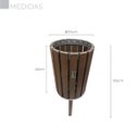 Ver imagem 2 de Lixeira Redonda em Madeira Plástica Maciça Marrom com 40l 100% Reciclada 1,5m / Lc-24c