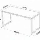 Ver imagem 3 de Mesa Madeira Quadros 1,60m Slin Marrom/Noce/Preto
