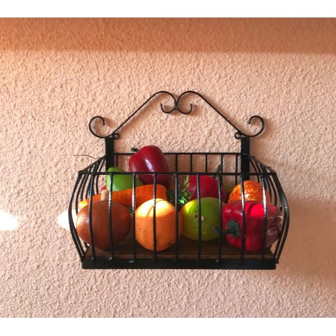 Fruteira de Parede 1 Andar em Ferro