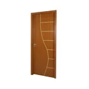 Ver imagem 5 de Kit Porta de Madeira Decorada 215x64cm com Batente de MDF Ultra 10cm Cantareira MGM Marrom/Mogno