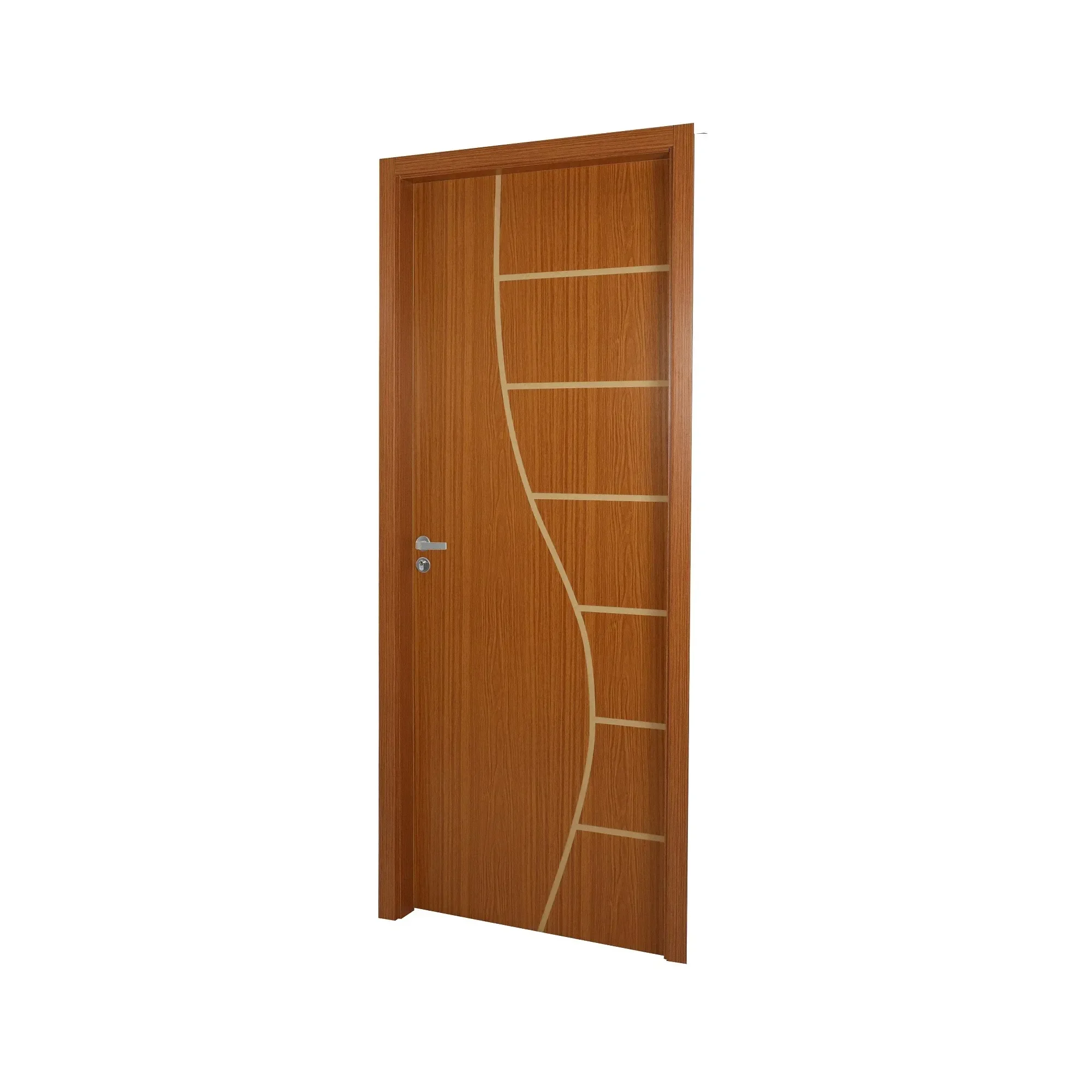 Ver imagem 5 de Kit Porta de Madeira Decorada 215x64cm com Batente de MDF Ultra 10cm Cantareira MGM
