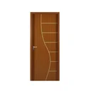 Ver imagem 2 de Kit Porta de Madeira Decorada 215x64cm com Batente de MDF Ultra 10cm Cantareira MGM Marrom/Mogno