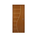 Ver imagem 4 de Kit Porta de Madeira Decorada 215x64cm com Batente de MDF Ultra 10cm Cantareira MGM Marrom/Mogno