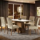 Ver imagem 1 de Conjunto Sala de Jantar Madesa Rafaela Mesa Tampo de Vidro com 6 Cadeiras - Rustic/branco/imperial