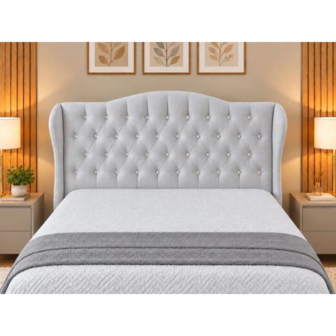 Cabeceira Orquídea Estofada Casal Queen Size 158 Suede Cinza