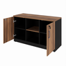 Armário Baixo Credenza P/ Escritório 1,20 Express Nogal/pre - 2
