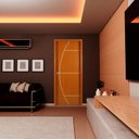Ver imagem 6 de Kit Porta de Madeira Decorada 215x74cm com Batente de MDF Ultra 10cm Gaúcha MGM Marrom/Mogno
