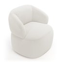 Ver imagem 5 de Kit 02 Poltronas Orgânicas Giratória Living Glee Bouclê Off White - Desk Design