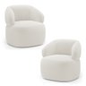 Kit 02 Poltronas Orgânicas Giratória Living Glee Bouclê Off White - Desk Design - 1