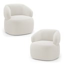 Ver imagem 1 de Kit 02 Poltronas Orgânicas Giratória Living Glee Bouclê Off White - Desk Design