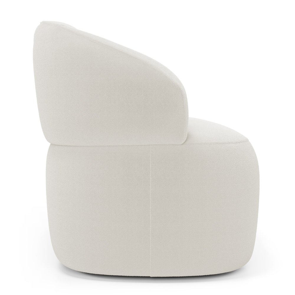 Kit 02 Poltronas Orgânicas Giratória Living Glee Bouclê Off White - Desk Design - 9