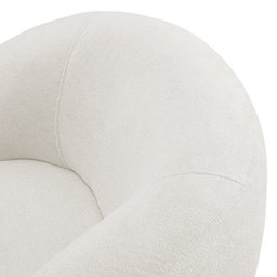 Kit 02 Poltronas Orgânicas Giratória Living Glee Bouclê Off White - Desk Design - 13