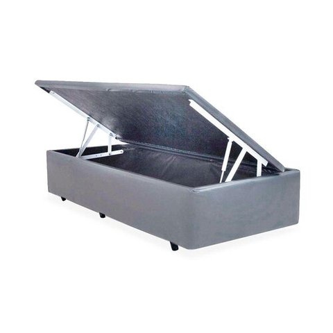 Box Baú Solteiro Sp Móveis Suede Cinza - 39x88x188