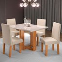Ver imagem 1 de Mesa de Jantar 4 Lugares Shirley Mel/nude/off White - Pnr Móveis
