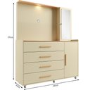 Ver imagem 3 de Cômoda Aruba 2 Portas com Espelho e 4 Gavetas Móveis Sul